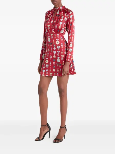 Мини рокля Temperley London с принт червено
