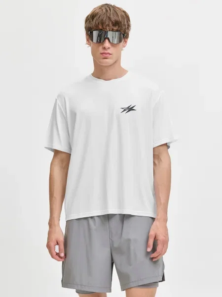 JACK & JONES Majica JCOCNZ BERLIN črna bela