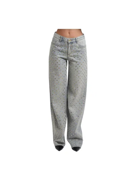 Szerokie jeansy Armani Exchange z ćwiekami niebieskie