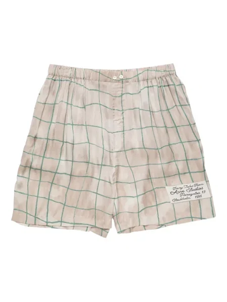 Pantaloni scurți Acne Studios în carouri roz