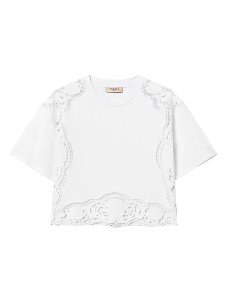 Bluză Twinset cu broderie alb