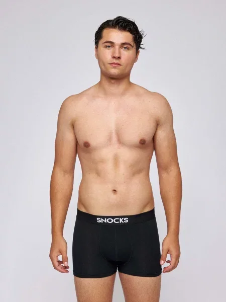 SNOCKS Boxer trumpikės SNOCKS juoda balta