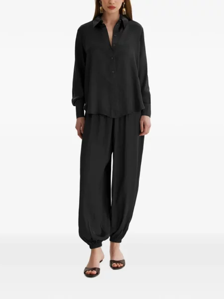 Pantaloni Framboise de mătase negru