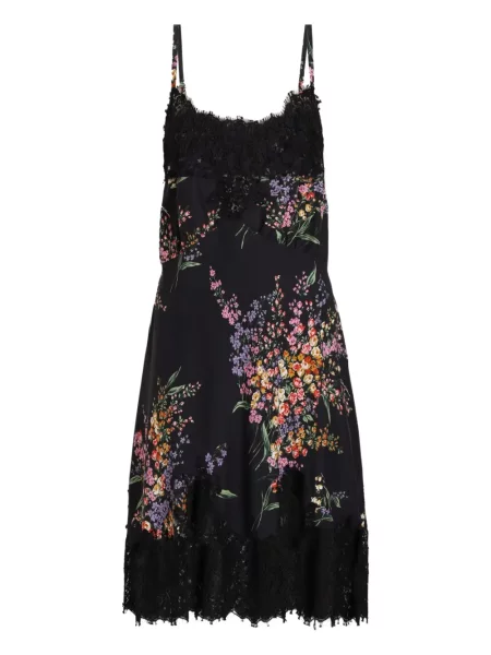 Rochie mini Dolce & Gabbana cu model floral din dantelă de costum negru