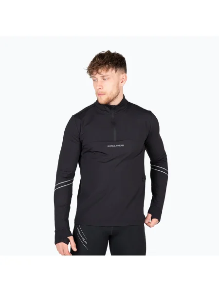 Мъжки тренировъчен суитшърт с дълъг ръкав Gorilla Wear Noxen black черно