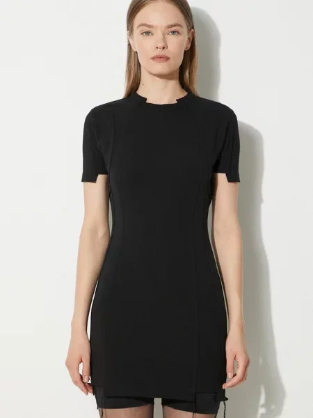 VETEMENTS rochie Blackout Cut-Up Mini Dress mini mulata negru