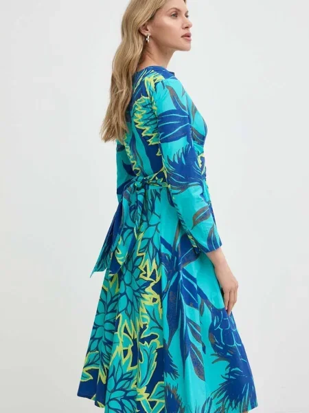 MAX&Co. rochie din mini evazați turcoaz