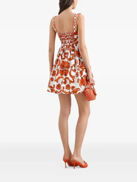 Scurt rochie Dolce & Gabbana cu imagine din poplin alb
