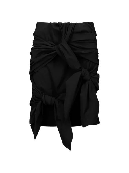 Fustă midi Nache cu volane cu legături negru