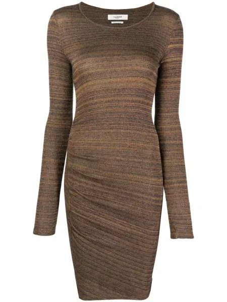 Pletené oblekové midi šaty Isabel Marant Etoile po kolena hnědé