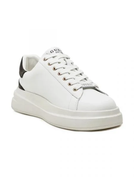 Guess De piele sneakers ELBA alb