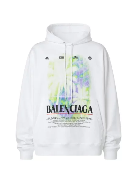 Hanorac cu glugă Balenciaga cu imagine alb