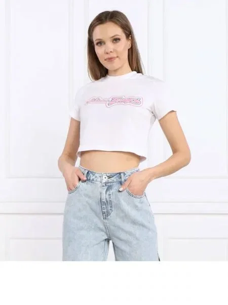 Chiara Ferragni Tricou | Cropped Fit alb