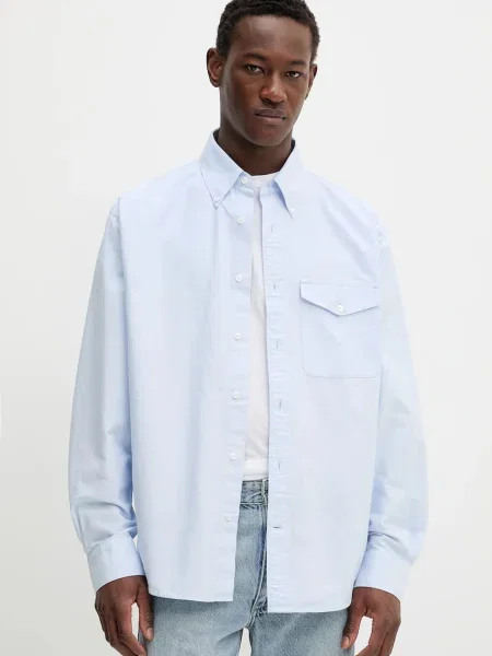 Filippa K cămașă din cu guler clasic relaxed albastru