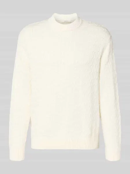 Sweter z dzianiny o kroju regular fit z czystej bawełny model ‘PHILIP’ Selected Homme biały