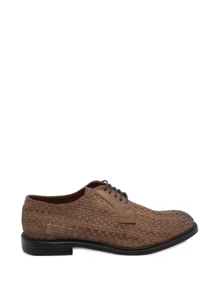 Pantofi derby Pawelk's din piele de căprioară maro