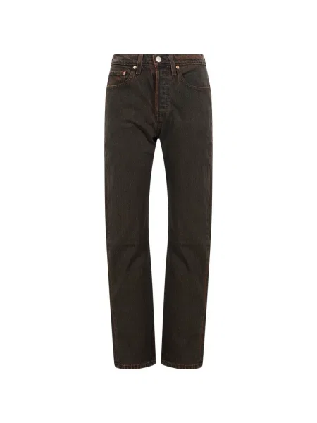 Decupat blugi drepți Levi's® zdrențuiți conici albastru