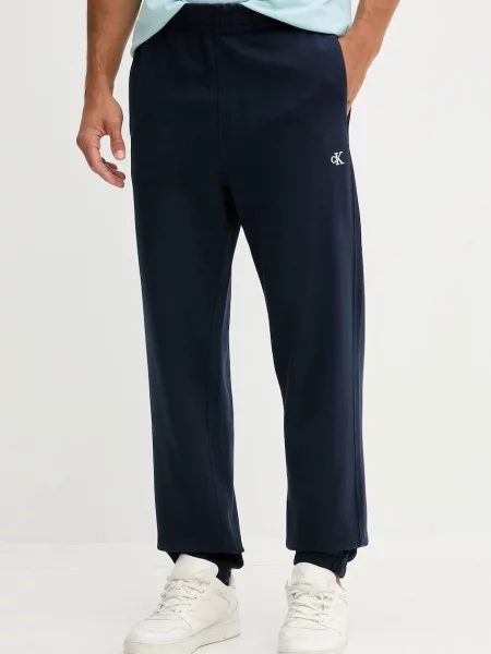 Calvin Klein Jeans spodnie dresowe gładkie granatowy