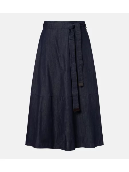 Cu centură fustă din denim 's Max Mara albastru