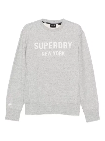 Hanorac Superdry cu autograf gri
