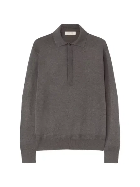 Lung tricou polo Retori gri