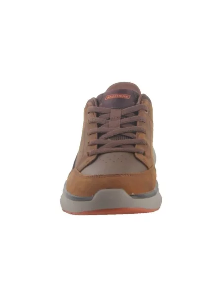 Sneakersy Skechers skórzane brązowe