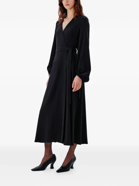 Rochie midi Another Tomorrow plic negru