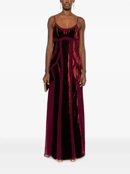 Suknele Alberta Ferretti be rankovių velvetinis