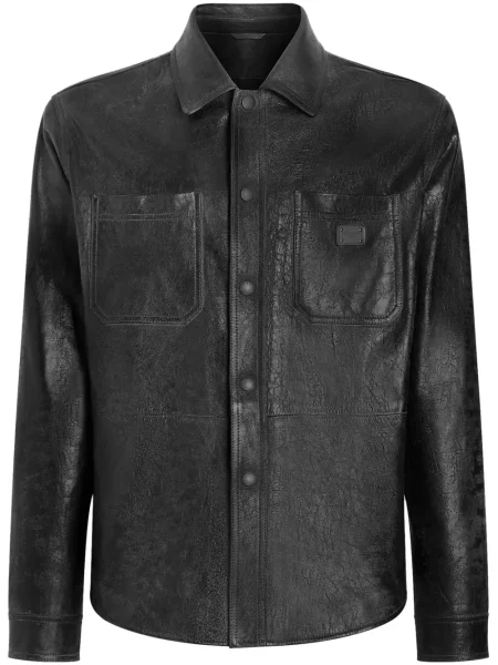 Cămașă Dolce & Gabbana din piele negru
