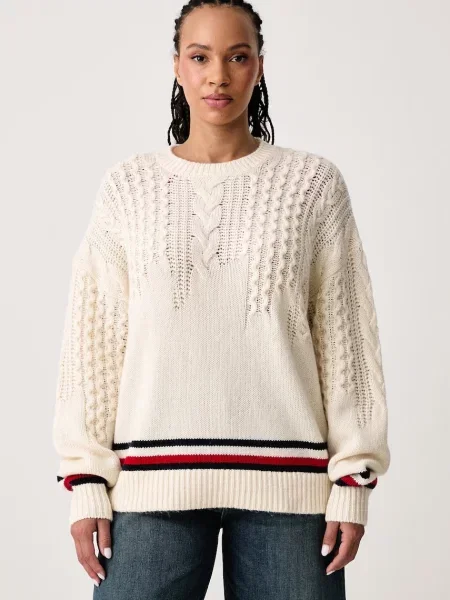 Tommy Jeans sveter dámsky vlnený béžová