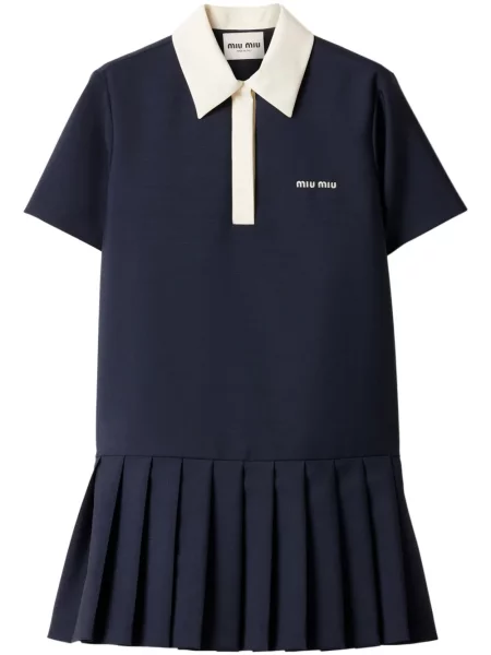 Mała mały sukienka mini Miu Miu garniturowa niebieska