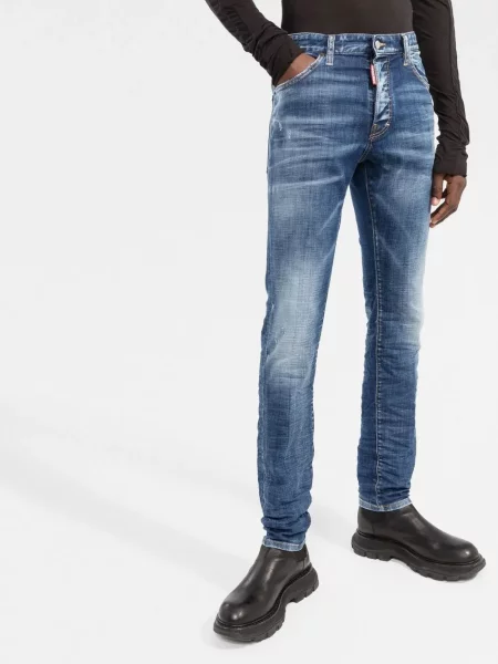 Skinny jeansy skinny Dsquared2 niebieskie