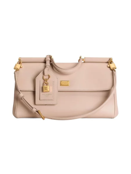 Torebka Dolce And Gabbana skórzana beżowa