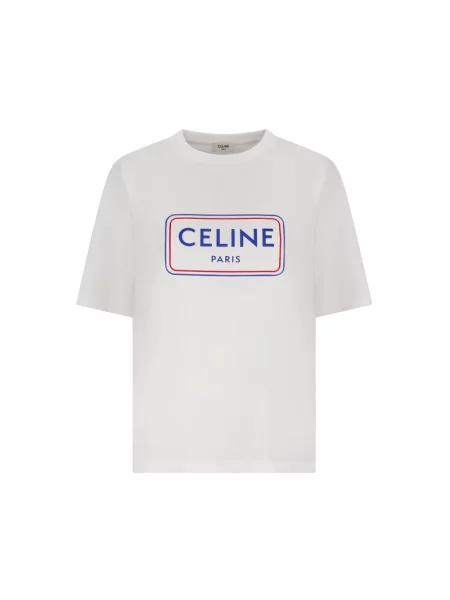 Koszulka Céline z dżerseju niebieska