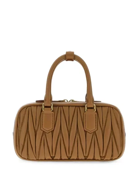Geantă shopper Miu Miu din piele maro