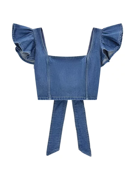 GUESS Top LEAH denim albastru