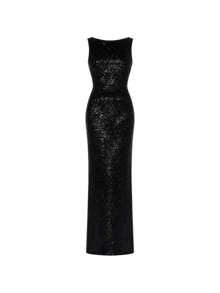 Rochie maxi Roserry cu paiete fără mâneci negru