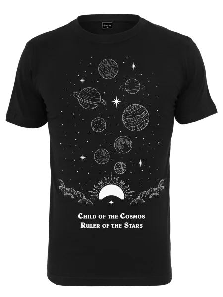 Merchcode Tričko Child Of The Cosmos černá bílá