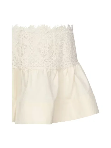 Haftowana spódnica For Love & Lemons koronkowa biała
