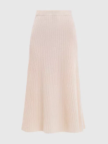 Спідниця міді з вовни і кашеміру Twinset бежева