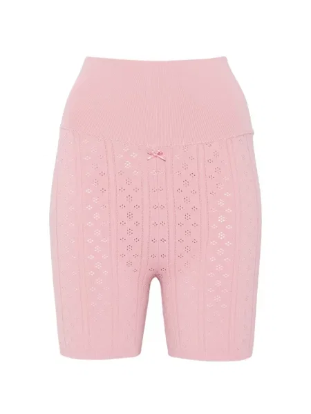 Pantaloni scurți Jw Anderson cu funde tricotate roz