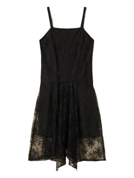 Rochie midi Twinset din dantelă până la genunchi de costum negru
