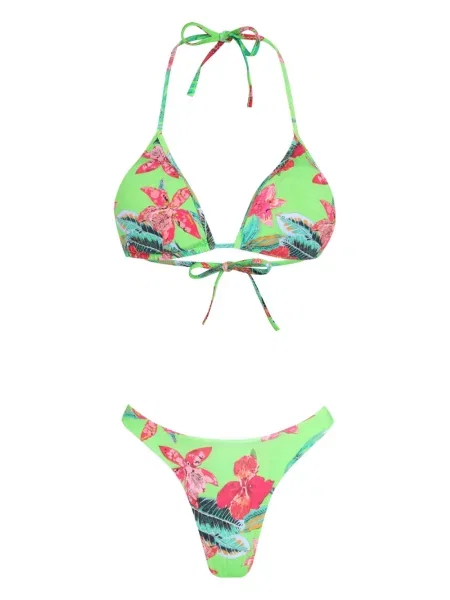 Bikini Amir Slama cu model floral cu imagine verde