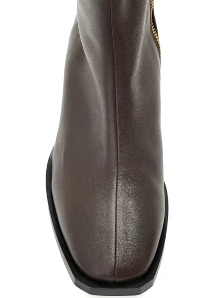 Cizme scurte Allsaints din piele maro