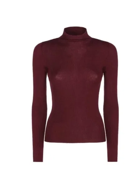 Sweter z golfem Twinset do golfa czerwony