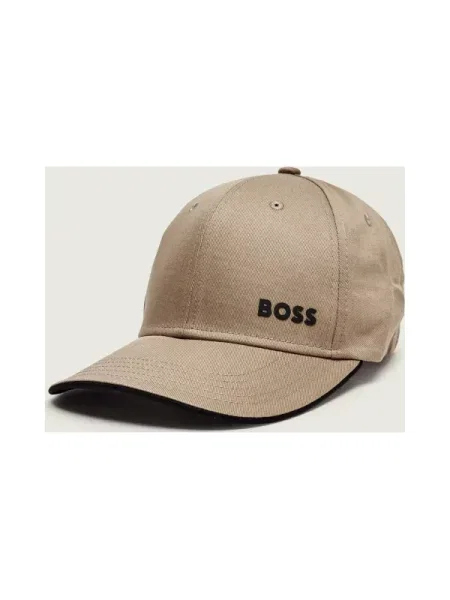 BOSS Șapcă gri taupe / negru bej