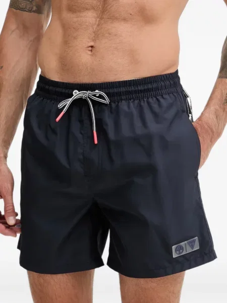 Slip de baie Guess cu autograf cu cordon albastru