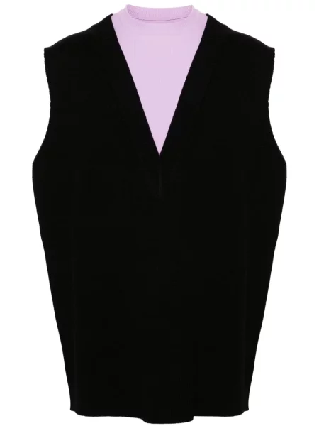 Pletená vesta Jil Sander černá