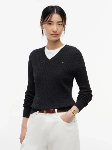 TOMMY HILFIGER Sveter antracitová
