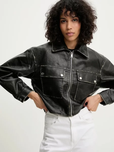 Яке Answear Lab преходен модел с уголемена кройка черно